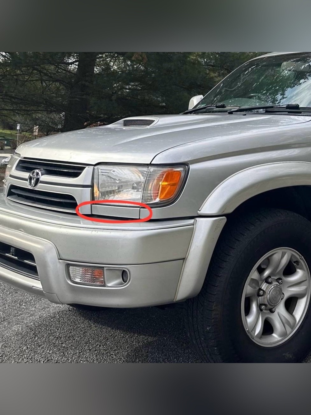 PAIR Silver Front Bumper Headlight Trim for (1996-2002) TOYOTA 4Runner
